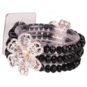 Diamond Rose Corsage Bracelet - Black