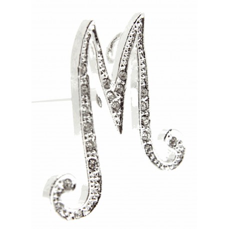 Monogram Letters M - Silver (15cm pin)
