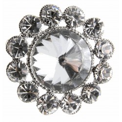 Centre of Attention Brooch Pin - Silver (3cm Diameter, 15cm Pin)