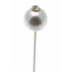 Kara's Kisses - Solitude Silver and Cream Floral Pick (1cm Diameter, 5 pieces per pk)