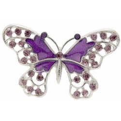 Butterfly Brooch Pin - Purple (4cm Diameter with "Spot On" 15cm Pin)