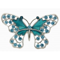 Butterfly Brooch Pin - Turquoise (4cm Diameter with "Spot On" 15cm Pin)