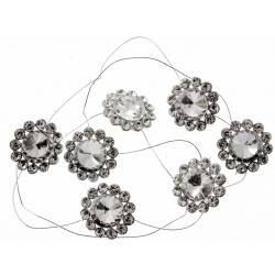 Center of Attention Jewel Garland - Silver (7 x 3cm Diameter Brooches on 1m roll)