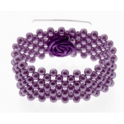 Narrow Classic Corsage Bracelet - Purple