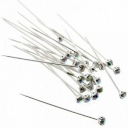 4mm Diamante Corsage Pin - Iridescent (4cm pin, 12pcs per pk)