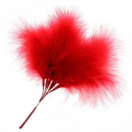 Fluffy Feathers - Red (24cm Long, 6pcs per pk)