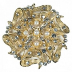 Buttons & Bows Chair Back Brooch - Gold (8.5cm Diameter)