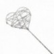 Glittered Heart Wand - Silver (7cm Diameter on 30cm Handle)