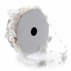 Pearl Rose Garland - White (1.3cm Roses on a 5m Roll)
