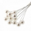 10mm Pearls on Stem - White (10cm Height, 3Bunches x 12Stems per Bag)