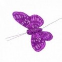 7cm Glitter Butterflies - Lilac (12pcs per pk, on a 20cm Wire)