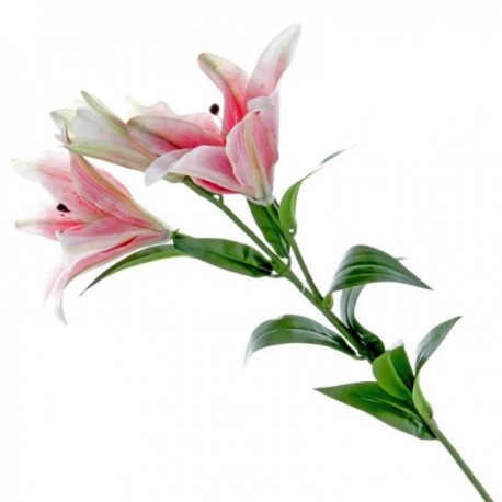Real Touch Tiger Lily - Pink (3 heads, 90cm long)