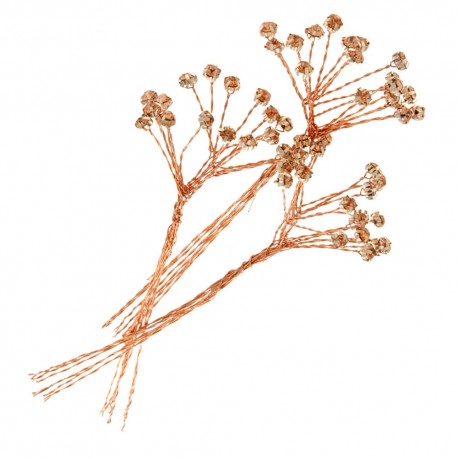 4mm Diamante Branch - Rose Gold  (3bunches x 6 stems per bag)