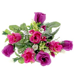 Mini Rose Bush - Purple, Pink, Cream (7Heads)