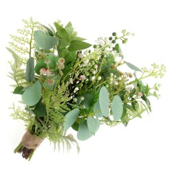 Mixed Foliage Bouquet with Eucalyptus, Gypsophilia and Ferns - Green (43cm long)