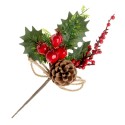 Apple and Pine Cone Pick - Red & Green (28cm long, 6 pieces per pk)