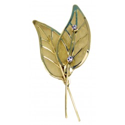 Gleaming Leaves - Gold (12 per pk 6 with rhinestone, 6 without)