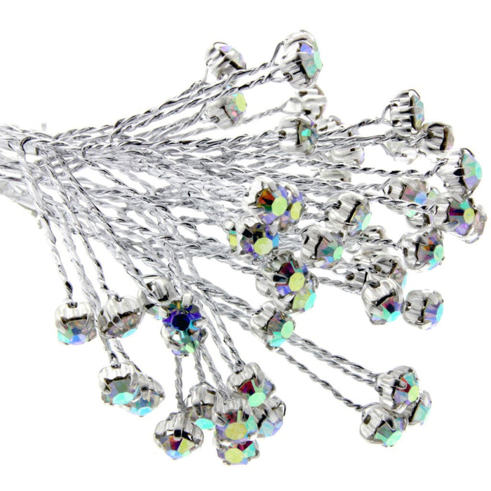 4mm Diamante Branch - Iridescent (3bunches x 6 stems per bag)
