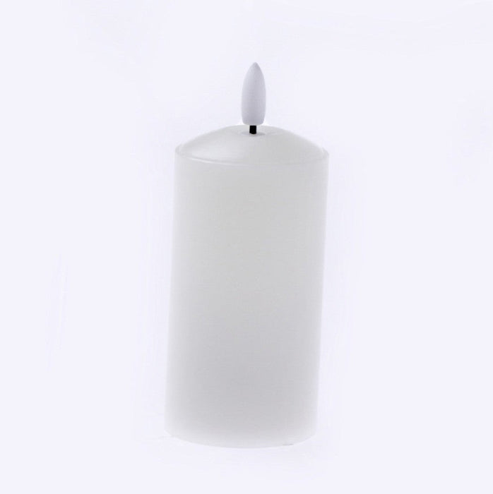 LED Wax Candle with 3D Flame - Ivory (5cm diameter x 12.5cm height)