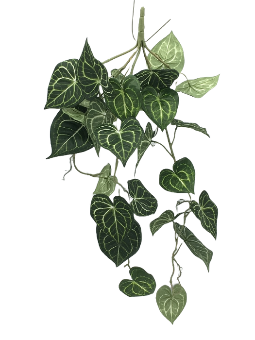 Artificial Hanging Caladium Foliage Bush - Green (90cm long)