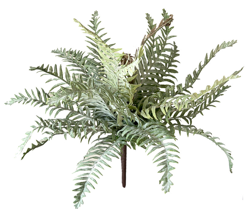 Artificial Plant Fern Bush - Green (31cm long with 21 leaves)