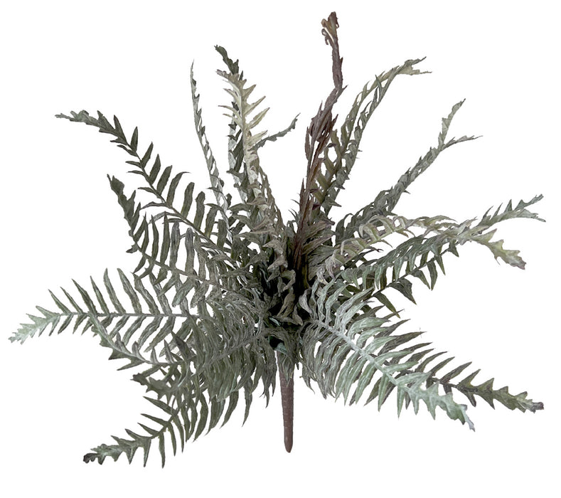 Artificial Fern Bush - Green/Brown (31cm long with 21 leaves)