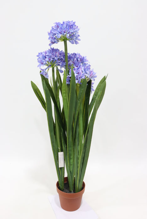 Artificial Agapanthus Bush - Blue/Green (103cm long with 5 heads)