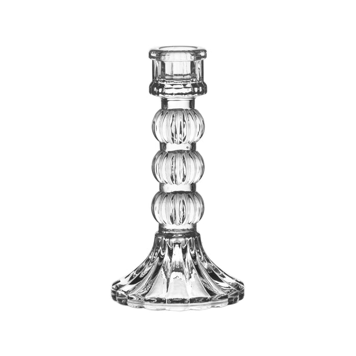 Anastasia Glass Candle Stick - Clear (15cm long)