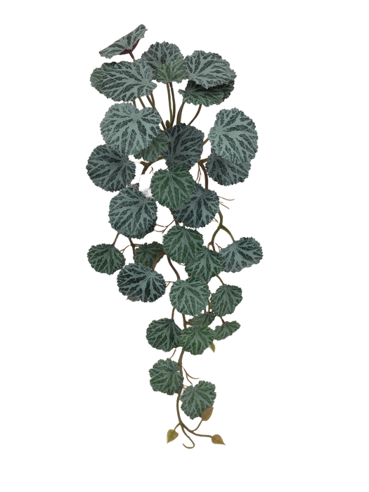 Artificial Hanging Geranium Foliage Bush - Green/Brown (45cm long)