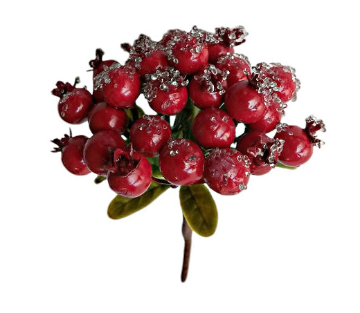 Frosty Berry Bunch - Red (20cm long)