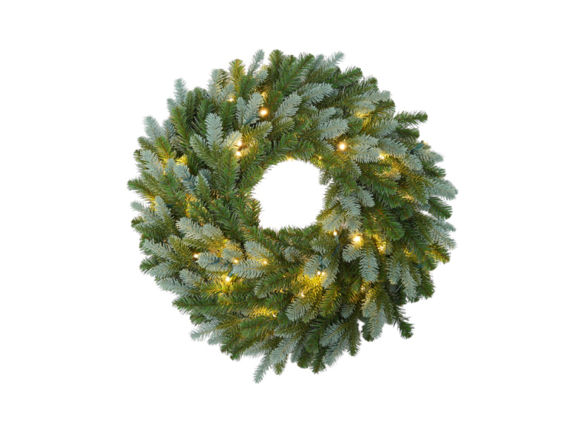 Blue Spruce Wreath with LEDs - Green (280 tips, 60cm diameter)