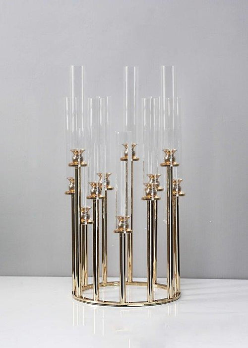 Circular Candleabra for 12 Candles - Gold (35x35x75cm)