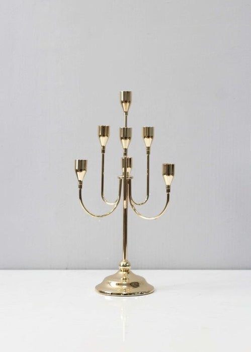 Harpey Candleabra for 7 Candles - Gold (23x23x40cm)