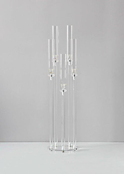 Round Base Acrylic Candleholder for 5 Candles - Clear (22x22x88cm)