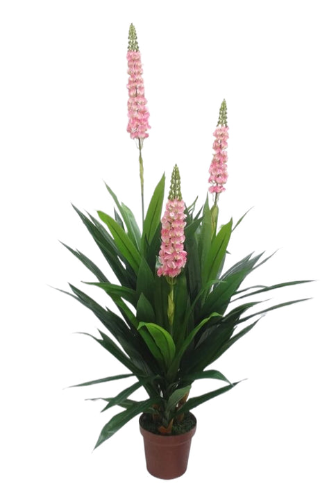 Artificial Real Touch Lupin Bush - Pink/Green (150cm long with 3 heads)