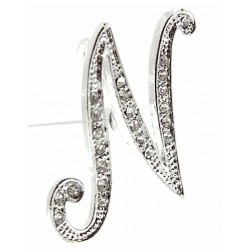 Monogram Letters N - Silver (15cm pin)