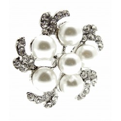 Truffle Brooch Pin - Cream and Silver (15cm Pin)