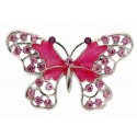 Butterfly Brooch Pin- Hot Pink (4cm Diameter)