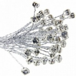 4mm Diamante Branch - Silver (3bunches x 6 stems per bag)