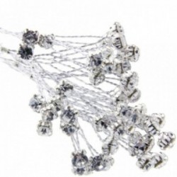 5mm Diamante Branch - Silver (3bunches x 6 stems per bag)