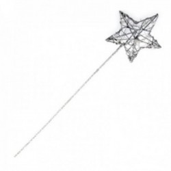 Glittered Star Wand - Silver (7cm Diameter on 30cm Handle)