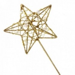 Glittered Star Wand - Gold (7cm diameter on 30cm Handle)