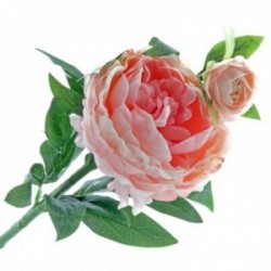 Peony - Pale Pink (1 flower & 1 bud, 64cm long)