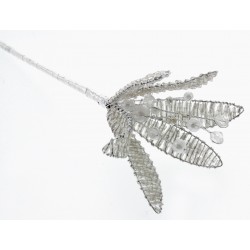 Crystal Flower - Silver (17.5cm Long)