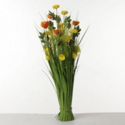 Poppy Flower Bush - Orange, Yellow & Green (80cm tall)