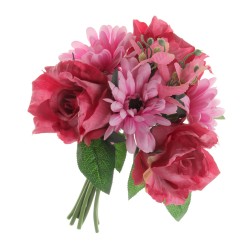 Rose and Gerbera Bundle - Cerise/Pink (30cm long)