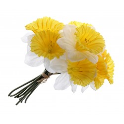 Daffodil Bunch - White/Yellow (9 heads, 33cm long)