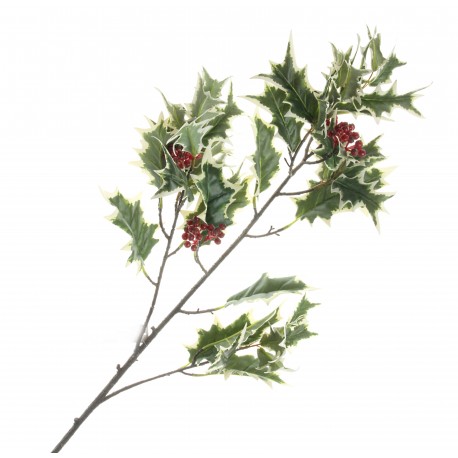 Real Touch Holly Branch - Variegated (105cm long)