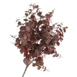 48cm Plastic Eucalyptus Bush - Red/Burgundy