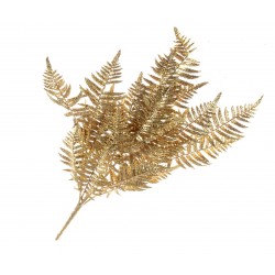 Glittered Fern Bush - Gold (60cm long)